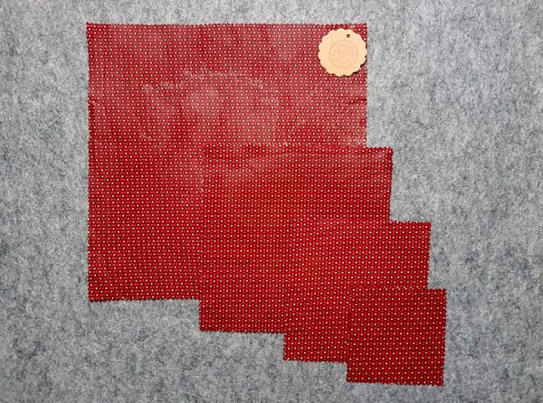 Bienenwachstuch rot Punkte 4er gerollt